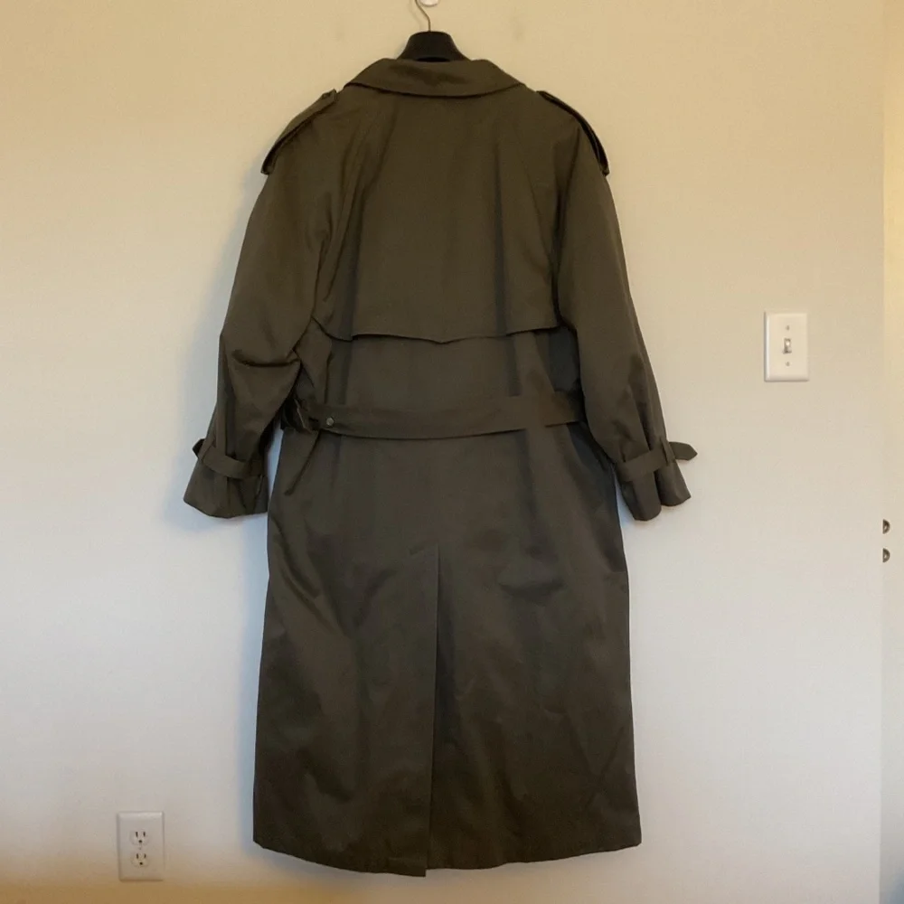London Fog Olive Green Double-Breasted Trench Coat